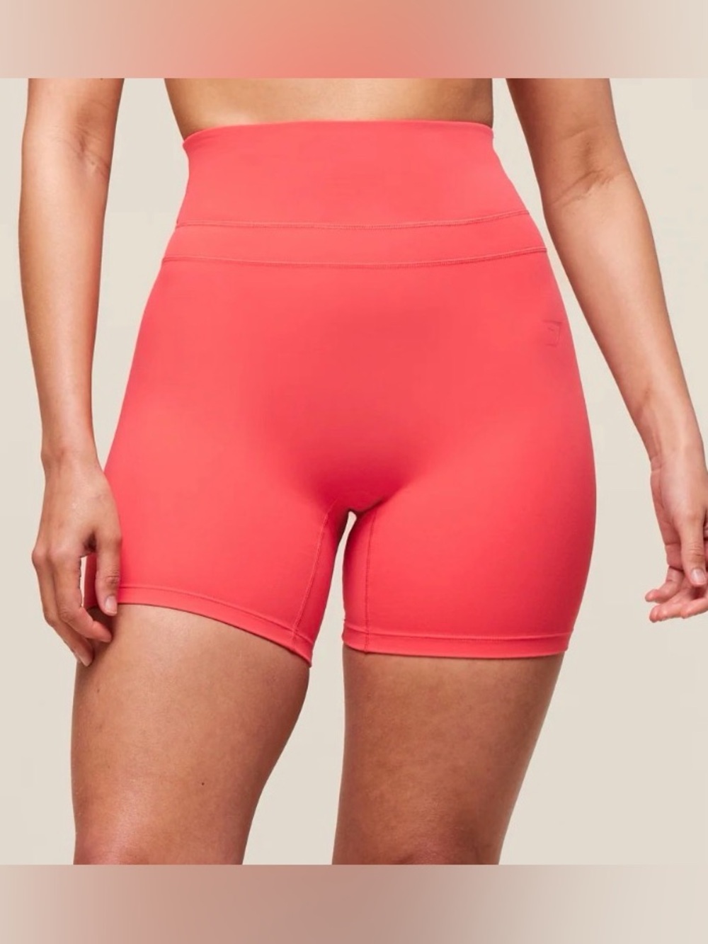 Gymshark x Whitney Simmons Coral Red High Rise Scrunch Shorts S